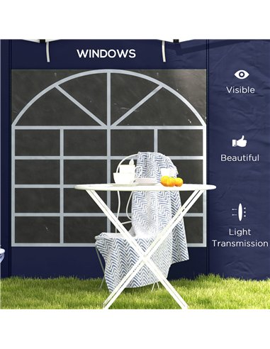 Outsunny Set of Two 195 x 295cm Replacement Gazebo Side Walls - Blue