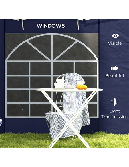 Outsunny Set of Two 195 x 295cm Replacement Gazebo Side Walls - Blue - pic 119339 | FastDaddyshop