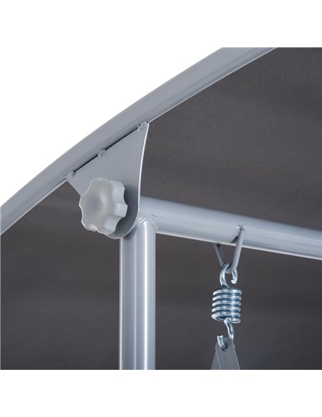 Outsunny Steel Frame 2-Seater  Swing Chair w/ Table Grey - pic 11934 | FastDaddyshop