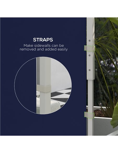 Outsunny Set of Two 195 x 295cm Replacement Gazebo Side Walls - Blue - pic 119340 | FastDaddyshop
