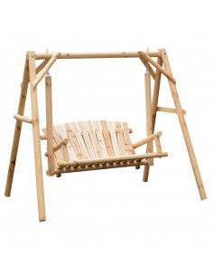 Outsunny Outdoor 2 Seater Larch Wooden Garden Porch Swing Chair
