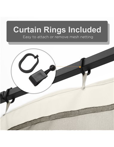 Outsunny 302 x 207cm Universal Replacement Mesh Sidewall Netting for Gazebos and Canopy Tents, (Sidewall Only) White