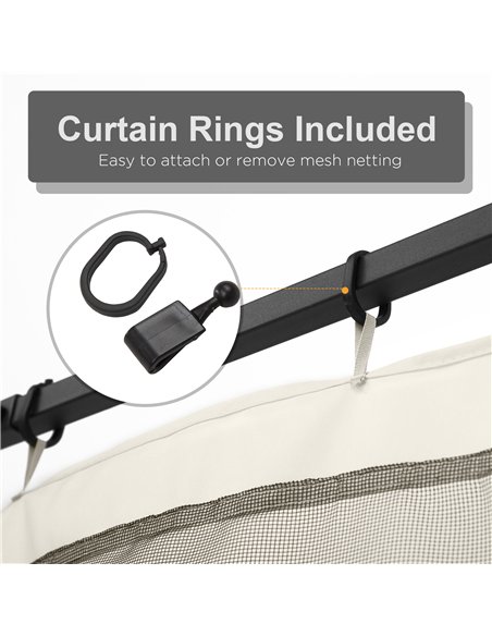 Outsunny 302 x 207cm Universal Replacement Mesh Sidewall Netting for Gazebos and Canopy Tents, (Sidewall Only) White - pic 119437 | FastDaddyshop