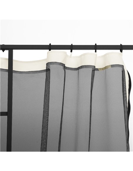 Outsunny 302 x 207cm Universal Replacement Mesh Sidewall Netting for Gazebos and Canopy Tents, (Sidewall Only) White - pic 119439 | FastDaddyshop
