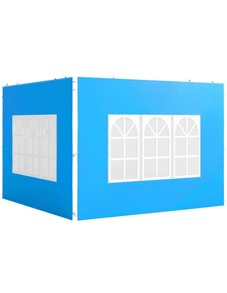 Outsunny Set of Two 3 x 3(m) Gazebo Frame Replacement Walls - Blue - pic 119460 | FastDaddyshop