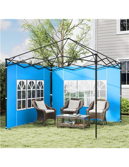 Outsunny Set of Two 3 x 3(m) Gazebo Frame Replacement Walls - Blue - pic 119461 | FastDaddyshop