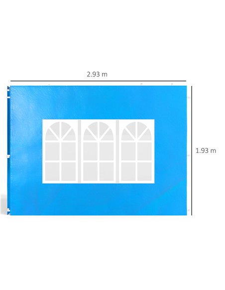 Outsunny Set of Two 3 x 3(m) Gazebo Frame Replacement Walls - Blue - pic 119462 | FastDaddyshop