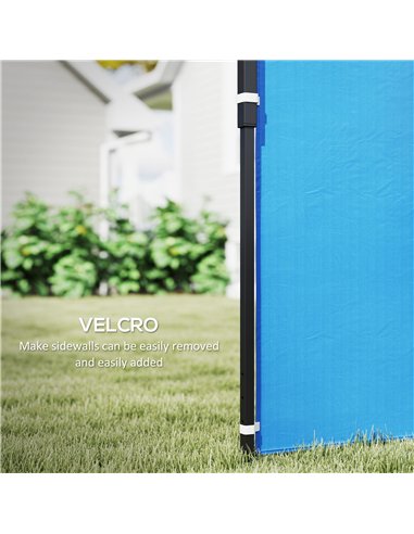 Outsunny Set of Two 3 x 3(m) Gazebo Frame Replacement Walls - Blue