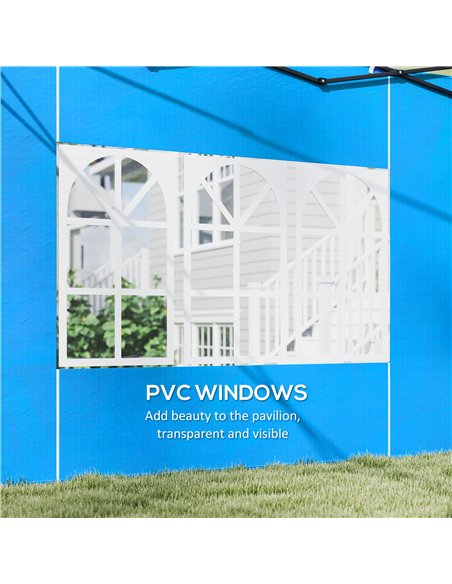 Outsunny Set of Two 3 x 3(m) Gazebo Frame Replacement Walls - Blue - pic 119465 | FastDaddyshop