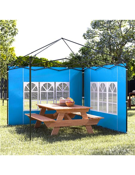 Outsunny Set of Two 3 x 3(m) Gazebo Frame Replacement Walls - Blue - pic 119467 | FastDaddyshop
