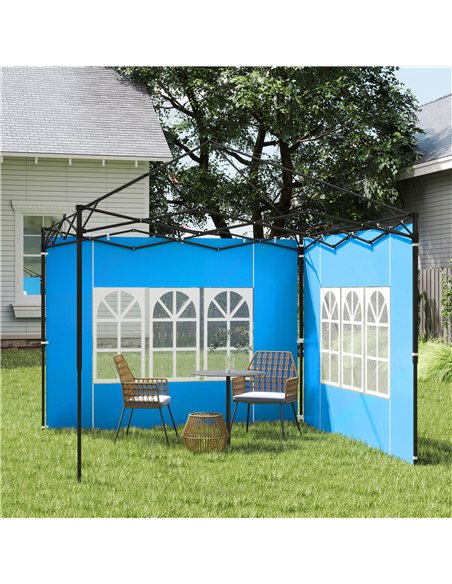 Outsunny Set of Two 3 x 3(m) Gazebo Frame Replacement Walls - Blue - pic 119468 | FastDaddyshop