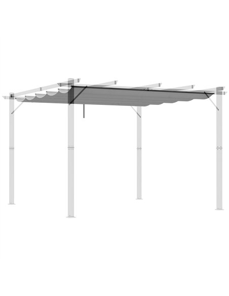 Outsunny Retractable Pergola Shade Cover, Replacement Canopy Fabric for 3 x 3 (m) Pergola, Gazebo Retractable Roof, Light Grey - pic 119496 | FastDaddyshop
