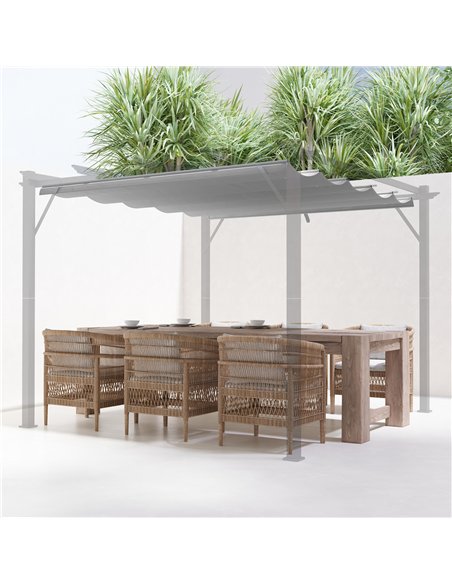 Outsunny Retractable Pergola Shade Cover, Replacement Canopy Fabric for 3 x 3 (m) Pergola, Gazebo Retractable Roof, Light Grey - pic 119504 | FastDaddyshop