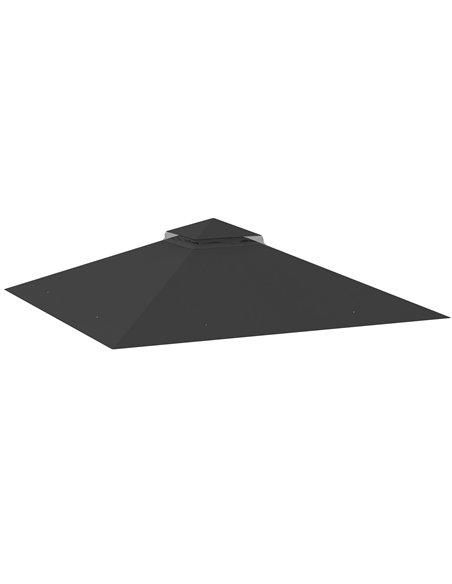 Outsunny 3x3(m) Replacement Gazebo Canopy, Double Tier Roof Top for Garden, Patio, Outdoor, Black (TOP ONLY) - pic 119505 | FastDaddyshop