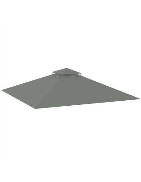Outsunny 3x3(m) Replacement Gazebo Canopy, Double Tier Roof Top for Garden, Patio, Outdoor, Grey (TOP ONLY) - pic 119514 | FastDaddyshop