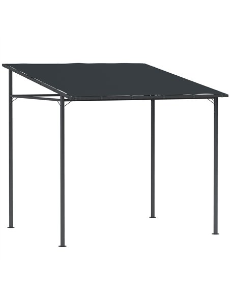 Outsunny 2.4 x 2.4 m Wall Mounted Pergola Gazebo with PA Coating Fabric and Metal Frame, UPF30+, Lean to Garden Gazebo, Wind Res - pic 119541 | FastDaddyshop
