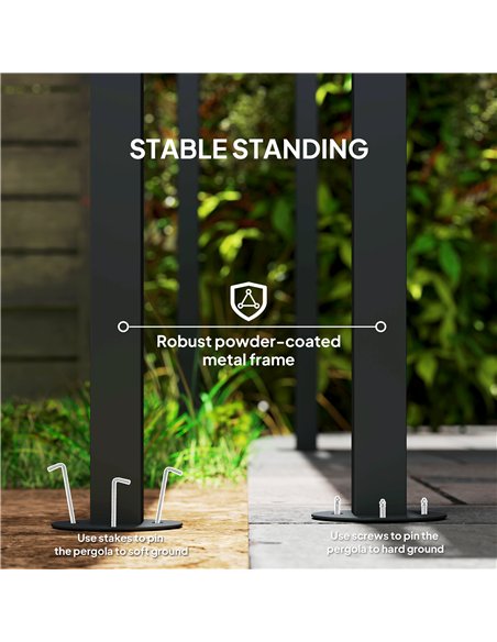 Outsunny 2.4 x 2.4 m Wall Mounted Pergola Gazebo with PA Coating Fabric and Metal Frame, UPF30+, Lean to Garden Gazebo, Wind Res - pic 119545 | FastDaddyshop