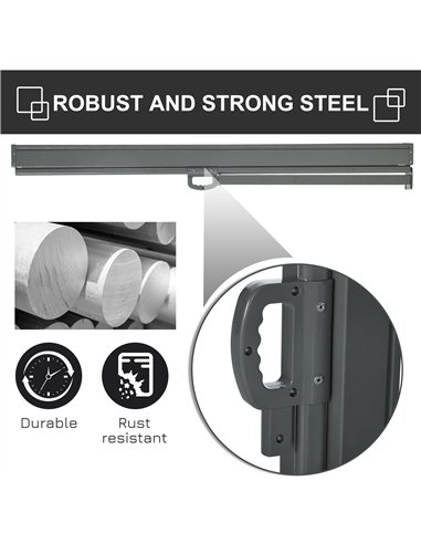 Outsunny Retractable Sun Side Awning Screen Fence Patio Garden Wall Balcony Screening Panel Outdoor Blind Privacy Divider (3x1.6
