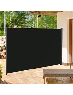 Outsunny Retractable Sun Side Awning Screen Fence Patio Garden Wall Balcony Screening Panel Outdoor Blind Privacy Divider (3x2M, 2