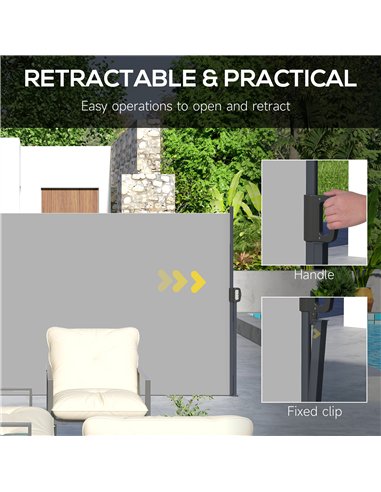 Outsunny 400 x x 160cm Retractable Side Awning - Light Grey