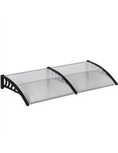 Outsunny Front Door Canopy, Outdoor Awning, 200 x 96cm Rain Shelter for Window, Porch and Front/Back Door, Clear