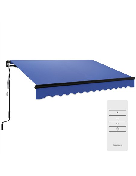 Outsunny 3 x 2.5m Electric Awning with LED Light and Remote Controller, Aluminium Frame DIY Retractable Awning, UV50+ Sun Shade  - pic 119613 | FastDaddyshop