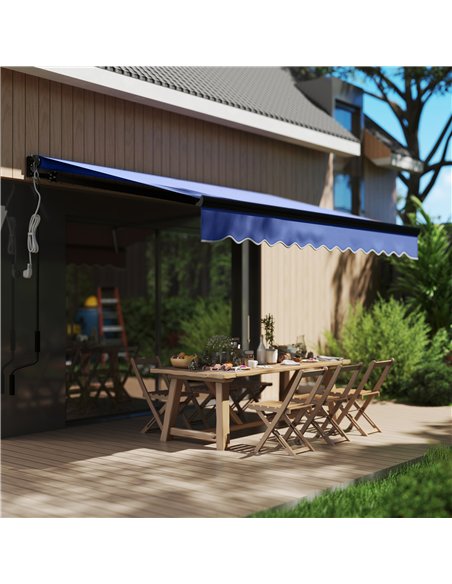 Outsunny 3 x 2.5m Electric Awning with LED Light and Remote Controller, Aluminium Frame DIY Retractable Awning, UV50+ Sun Shade  - pic 119614 | FastDaddyshop