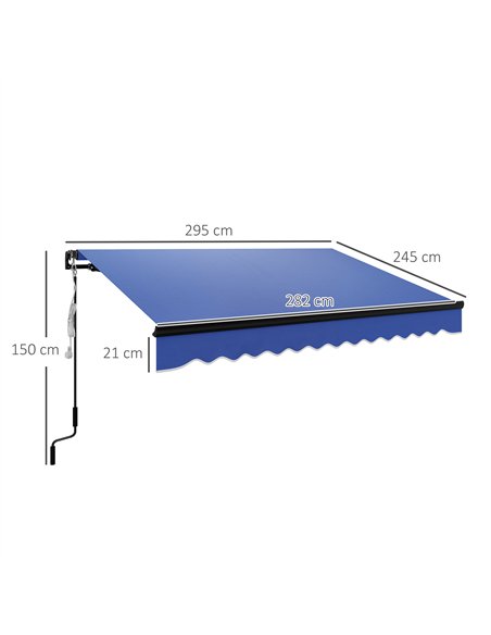 Outsunny 3 x 2.5m Electric Awning with LED Light and Remote Controller, Aluminium Frame DIY Retractable Awning, UV50+ Sun Shade  - pic 119615 | FastDaddyshop