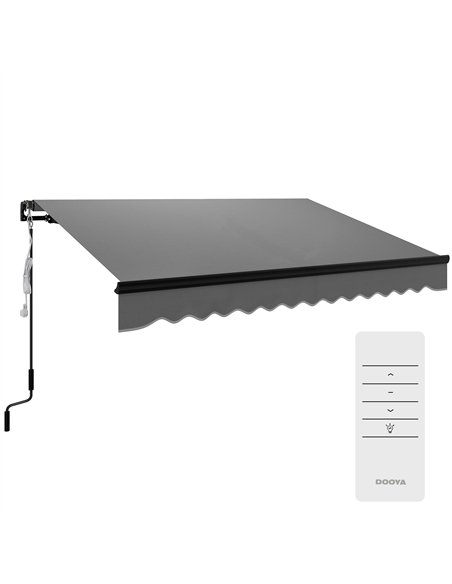 Outsunny 3 x 2.5m Electric Awning with LED Light and Remote Controller, Aluminium Frame DIY Retractable Awning, UV50+ Sun Shade  - pic 119631 | FastDaddyshop