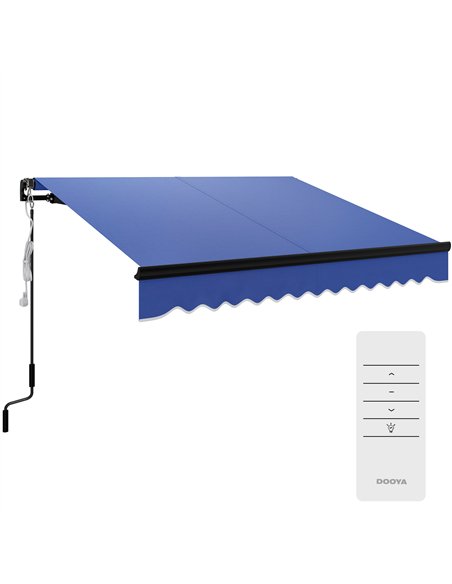Outsunny 2.5 x 2m Electric Awning with LED Light and Remote Controller, Aluminium Frame DIY Retractable Awning, UV50+ Sun Shade  - pic 119640 | FastDaddyshop