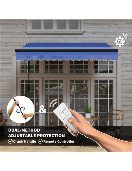 Outsunny 2.5 x 2m Electric Awning with LED Light and Remote Controller, Aluminium Frame DIY Retractable Awning, UV50+ Sun Shade  - pic 119643 | FastDaddyshop