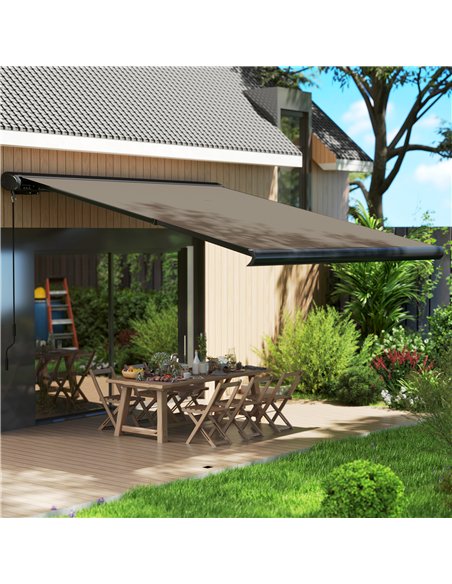 Outsunny 3 x 2.5 m Electric Awning with Remote Controller, Aluminium Frame DIY Retractable Awning, UV50+ Sun Shade Canopy for Ga - pic 119650 | FastDaddyshop