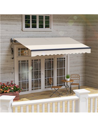 Outsunny 3.5 x 3m Electric/Manual Awning, with Remote - Beige