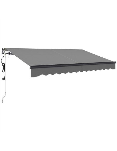 Outsunny 3.5 x 3(m) Electric Awning with Remote Controller, Aluminium Frame DIY Retractable Awning, UV30+ Sun Shade Canopy for G - pic 119676 | FastDaddyshop