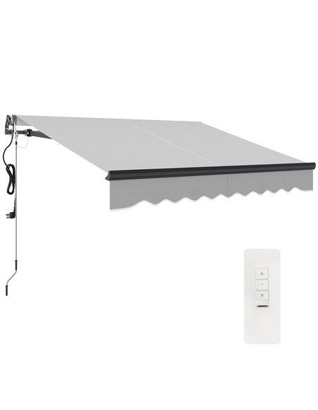 Outsunny 2.5 x 2m Electric Awning with Remote Controller, Aluminium Frame DIY Retractable Awning, UV30+ Sun Shade Canopy for Gar - pic 119685 | FastDaddyshop