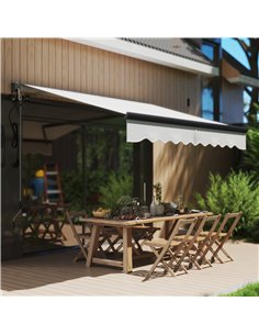 Outsunny 2.5 x 2m Electric Awning with Remote Controller, Aluminium Frame DIY Retractable Awning, UV30+ Sun Shade Canopy for Gar 2