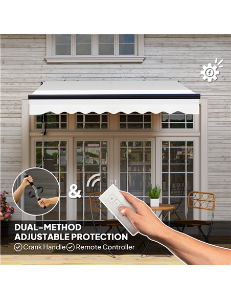 Outsunny 2.5 x 2m Electric Awning with Remote Controller, Aluminium Frame DIY Retractable Awning, UV30+ Sun Shade Canopy for Gar - pic 119688 | FastDaddyshop