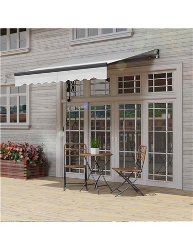 Outsunny 2.5 x 2m Electric Awning with Remote Controller, Aluminium Frame DIY Retractable Awning, UV30+ Sun Shade Canopy for Gar