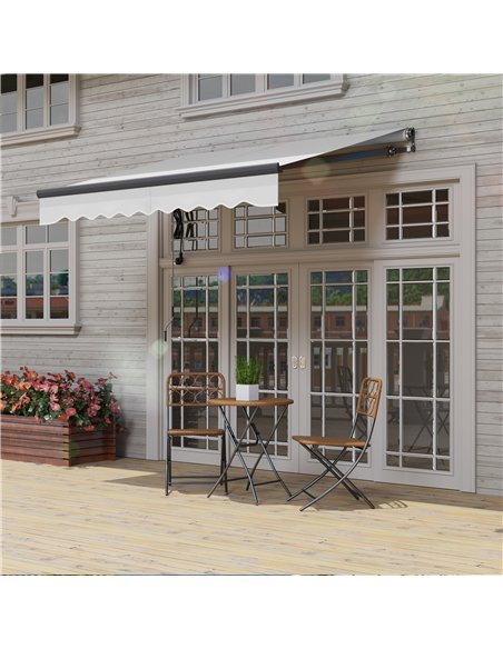 Outsunny 2.5 x 2m Electric Awning with Remote Controller, Aluminium Frame DIY Retractable Awning, UV30+ Sun Shade Canopy for Gar - pic 119692 | FastDaddyshop