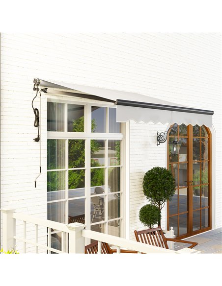Outsunny 2.5 x 2m Electric Awning with Remote Controller, Aluminium Frame DIY Retractable Awning, UV30+ Sun Shade Canopy for Gar - pic 119693 | FastDaddyshop