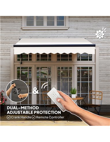 Outsunny 2.5 x 2m Electric Awning with Remote Controller, Aluminium Frame DIY Retractable Awning, UV30+ Sun Shade Canopy for Gar