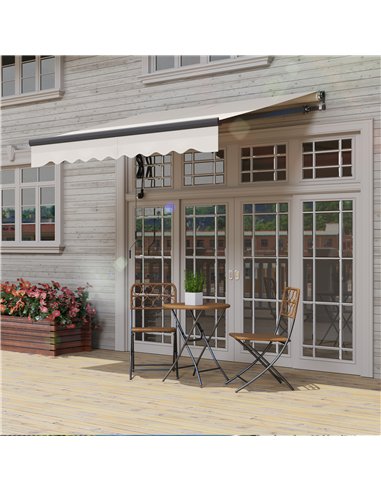 Outsunny 2.5 x 2m Electric Awning with Remote Controller, Aluminium Frame DIY Retractable Awning, UV30+ Sun Shade Canopy for Gar