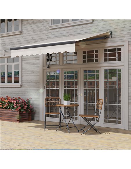 Outsunny 2.5 x 2m Electric Awning with Remote Controller, Aluminium Frame DIY Retractable Awning, UV30+ Sun Shade Canopy for Gar - pic 119701 | FastDaddyshop