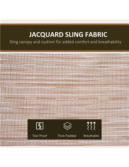 Outsunny 3 Seater Outdoor Garden Swing Chairs Thick Padded Seat Hammock Canopy Porch Patio Bench Bed - Beige - pic 11971 | FastDaddyshop