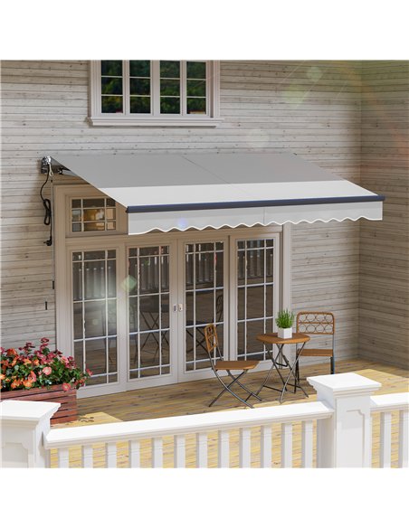Outsunny 3.5 x 3(m) Electric Awning with Remote Controller, Aluminium Frame DIY Retractable Awning, UV30+ Sun Shade Canopy for G - pic 119710 | FastDaddyshop