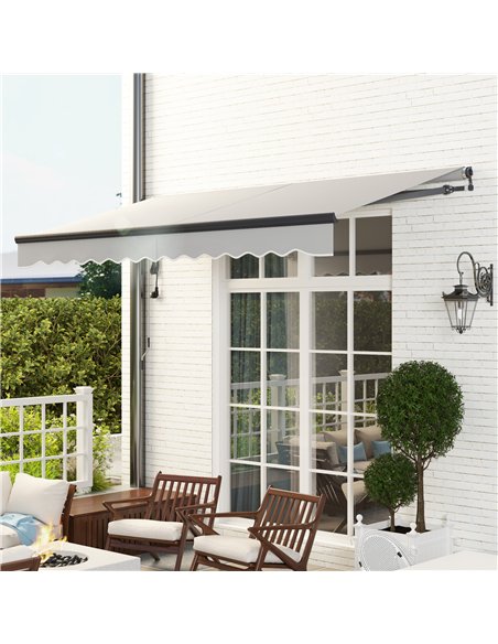 Outsunny 3.5 x 3(m) Electric Awning with Remote Controller, Aluminium Frame DIY Retractable Awning, UV30+ Sun Shade Canopy for G - pic 119711 | FastDaddyshop