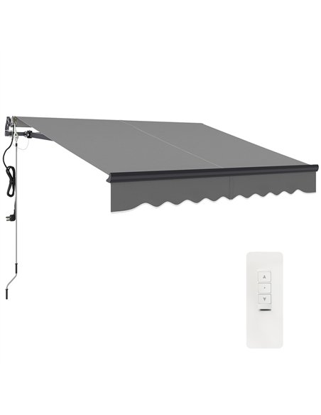 Outsunny 2.5 x 2m Electric Awning with Remote Controller, Aluminium Frame DIY Retractable Awning, UV30+ Sun Shade Canopy for Gar - pic 119712 | FastDaddyshop