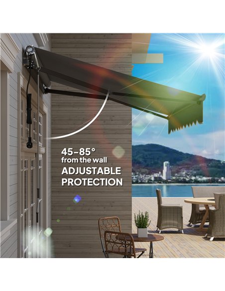 Outsunny 2.5 x 2m Electric Awning with Remote Controller, Aluminium Frame DIY Retractable Awning, UV30+ Sun Shade Canopy for Gar - pic 119717 | FastDaddyshop