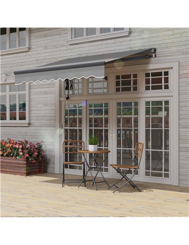 Outsunny 2.5 x 2m Electric Awning with Remote Controller, Aluminium Frame DIY Retractable Awning, UV30+ Sun Shade Canopy for Gar