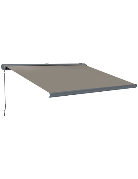 Outsunny 4 x 3(m) Full Cassette Electric Awning with Remote Controller, Aluminium Frame DIY Retractable Garden Awning, UPF50+ Su - pic 119721 | FastDaddyshop